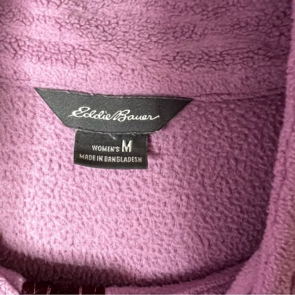 Eddie Bauer sweater half zip soft fleece purple Pink collared Aztec print logo - Picture 6 of 7